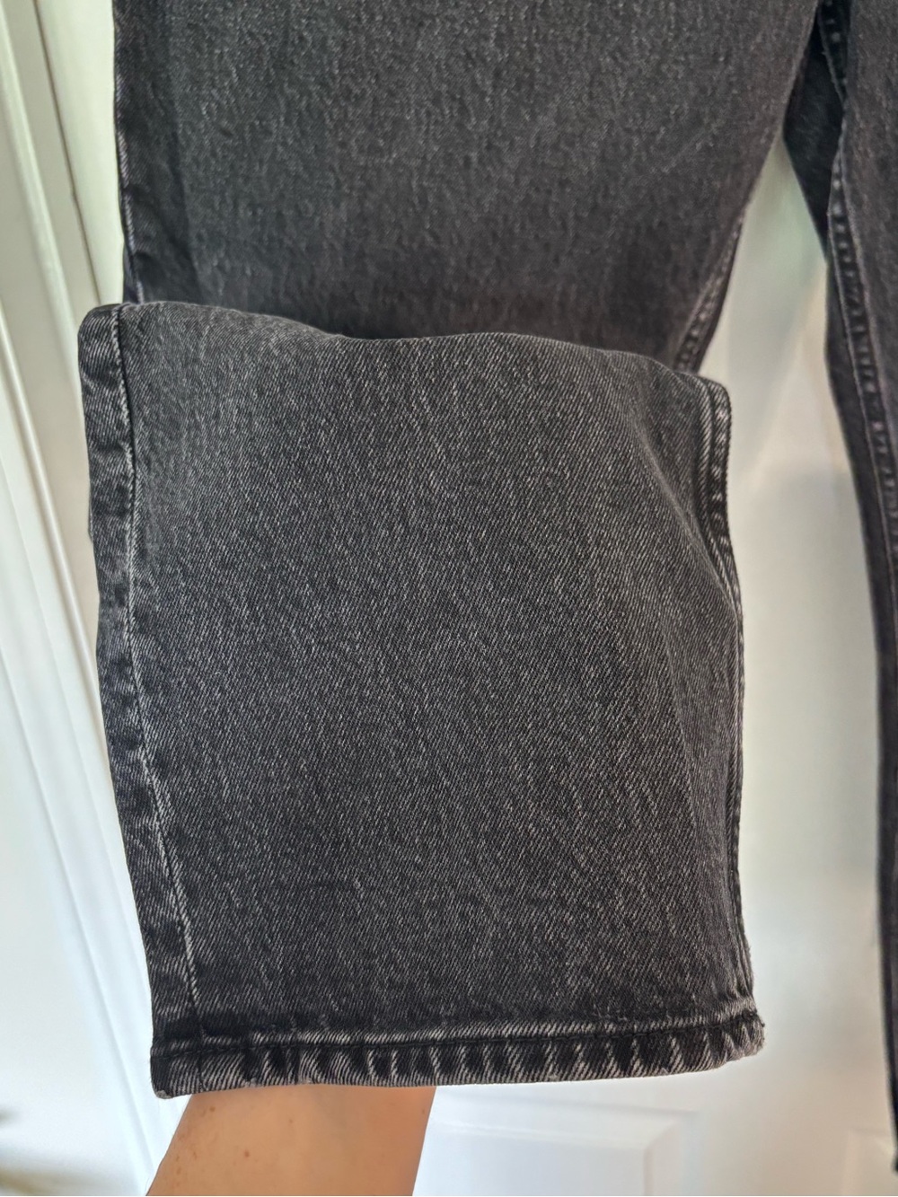 Abercrombie & Fitch The Dad Jean curve love 31/12 Distressed Black Straight leg - Picture 7 of 7